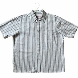Men’s Striped Pattern Short Sleeves Shirt, Large